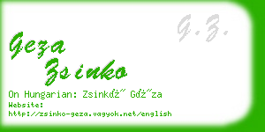 geza zsinko business card